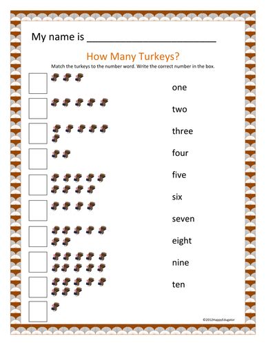 Thanksgiving Counting Turkeys Activity Sheet Teaching Resources