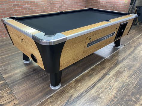 7′ Dynamo Light Oak Used Coin Operated Pool Table Used Coin Operated