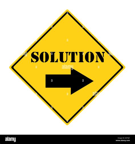 A Yellow And Black Diamond Shaped Road Sign With The Word Solution And