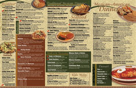 Very popular and more of an upscale restaurant. El Rancho Restaurant menu in Detroit, Michigan, USA