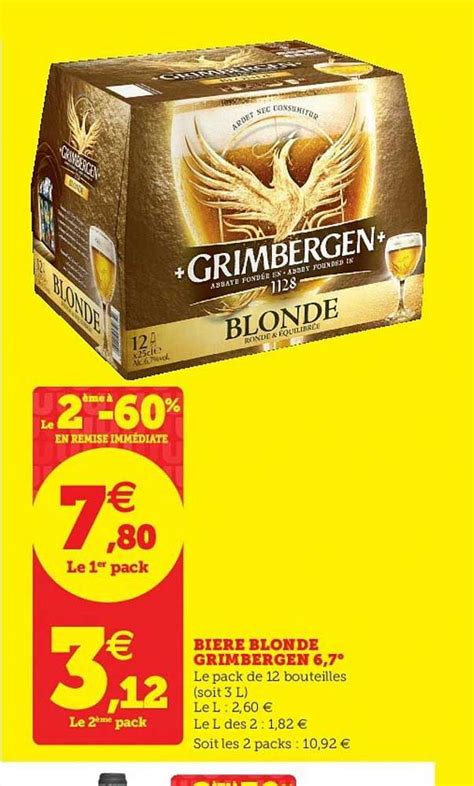 Promo Bière Blonde Grimbergen 67° Chez Super U Icataloguefr
