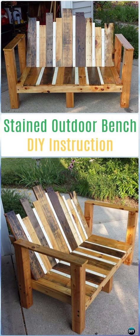 Free plans detailing exactly how to but a modern diy outdoor bench with back in 30 minutes, with only 3 tools, and around $30 in lumber. DIY Outdoor Garden Bench Ideas Free Plans Instructions