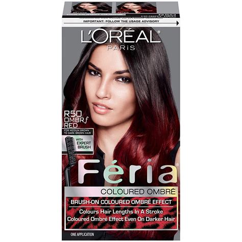 Feria Brush On Ombre Effect Hair Color R50 Ombre Red Packaging May