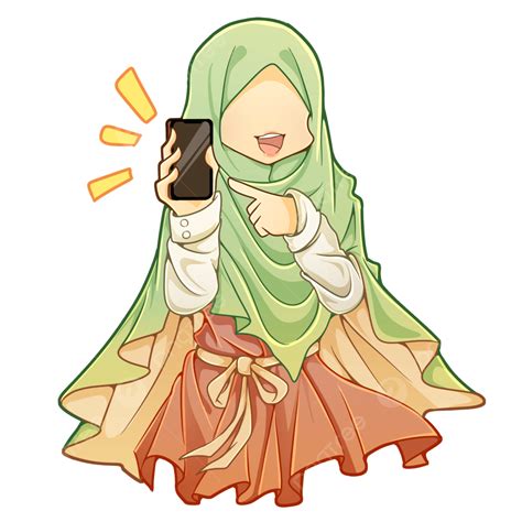 Perempuan Png Picture Perempuan Muslimah Sedang Menunjukkan Telepon