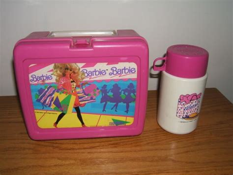 Vintage Pink Plastic 1990 Barbie Goes Shopping Lunchbox And Thermos Ebay