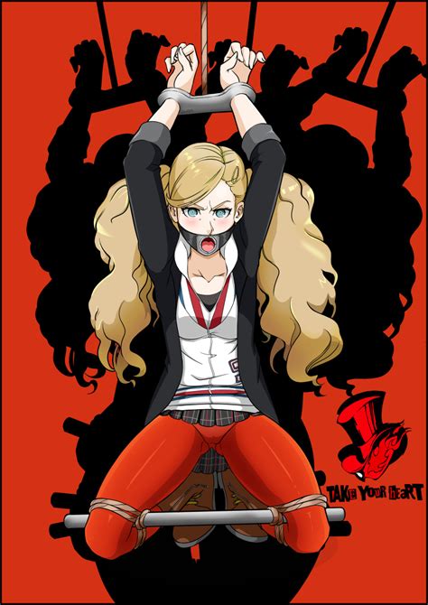 Rule 34 Angry Ann Takamaki Arms Above Head Arms Up Ass Visible Through Thighs Blonde Hair Blue