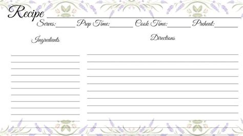 Recipe Note Cards Online Download Etsy