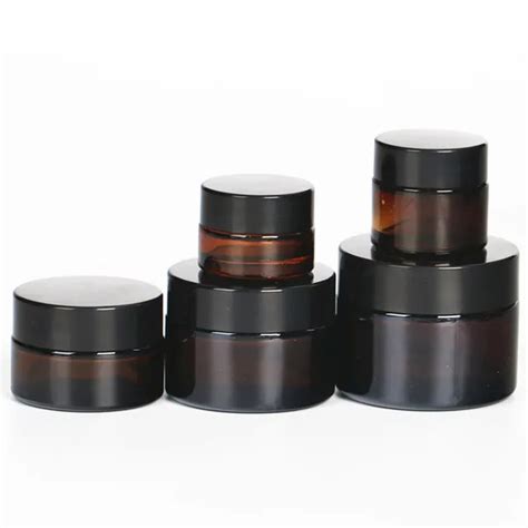6pcs 5g 10g 20g 30g 50g Glass Jars For Cosmetics Amber Glass Cream Jars Cosmetic Packaging With