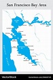 San francisco bay area map Royalty Free Vector Image