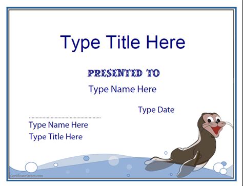 Swimming Award Certificate Template Best Template Ideas