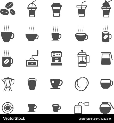 Coffee Icons On White Background Royalty Free Vector Image