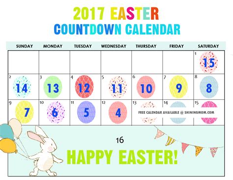 Easter Calender Customize And Print