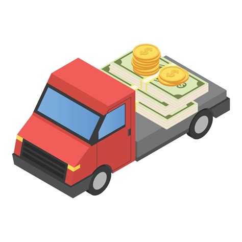 Money Truck Icon Isometric Style 14587679 Vector Art At Vecteezy