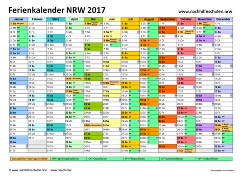 Sonderregelung der feiertage in deutschland. Schulferienkalender NRW 2017 | in Nachhilfeschulen.NRW
