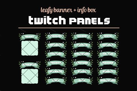 Green Twitch Panels Ribbon Profile Banners Leaves Stars Cozy