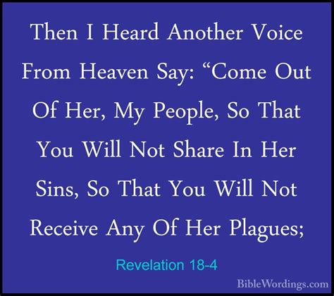 Revelation 18 4 Then I Heard Another Voice From Heaven Say Co