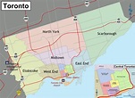 Map of Toronto neighborhood: surrounding area and suburbs of Toronto