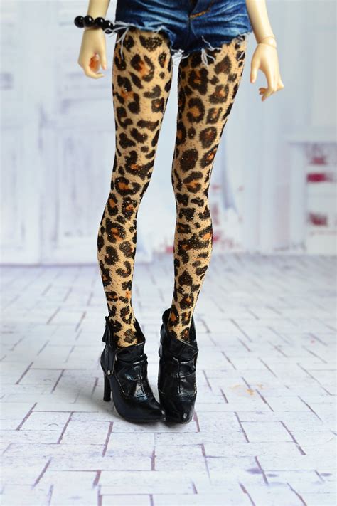 Leopard Tights For Doll 14 Slim Msd Minifee Bjd Candydollshop Etsy