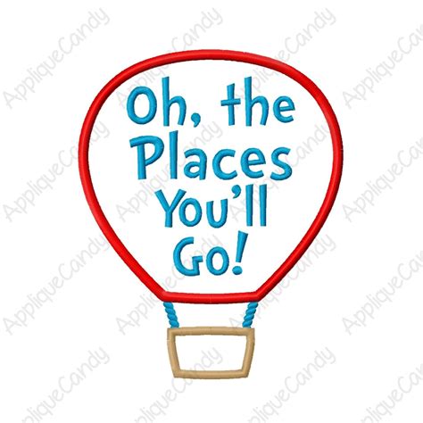 oh the places you ll go hot air balloon applique by appliquecandy