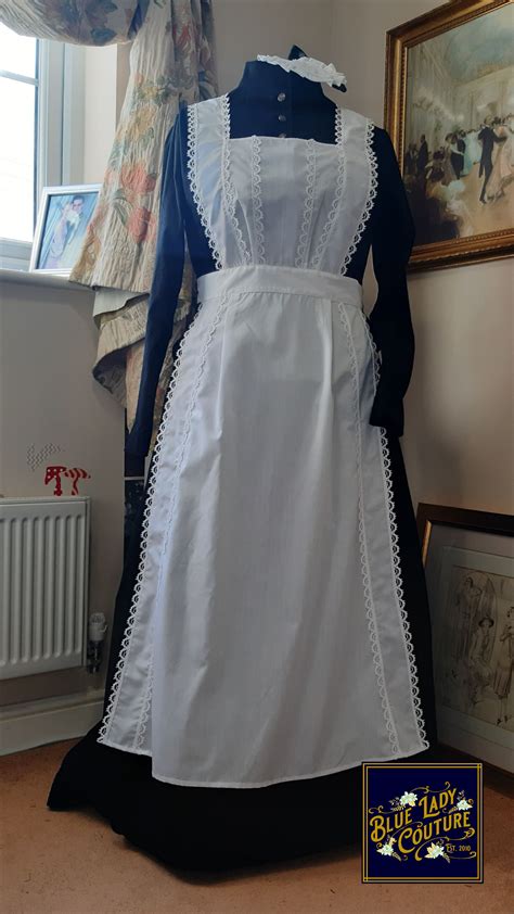 Victorian Parlour Maid Outfit Inspired By Images From The 1880s Black Cotton Bodice And Skirt