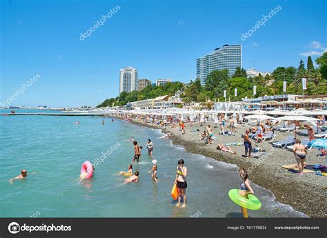 Sochi Russia 06 July 2017 Beach Mayak View Of The Beach In