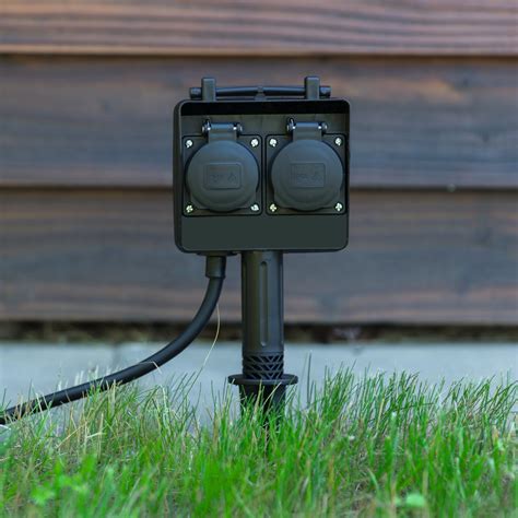 Heitronic Gartensteckdose Dubai Mit Zeitschaltuhr 2 Fach 15m Kabel