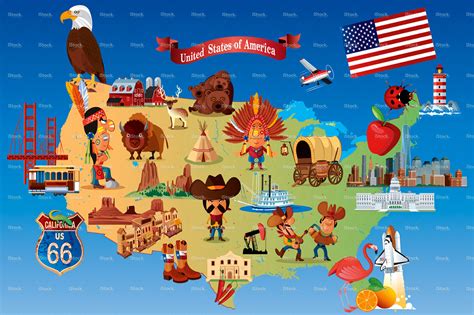 Cartoon Map Of Usa On Behance