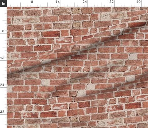 Brick Wall Fabric Antique Brick Fabric By Willowlanetextiles Etsy