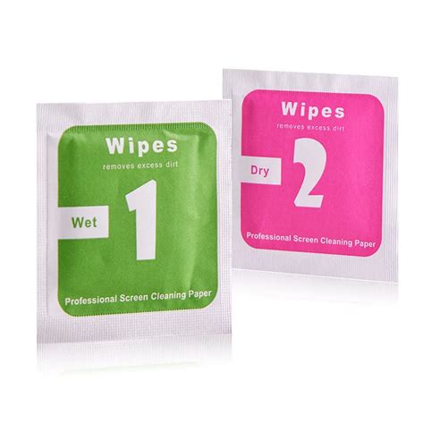 Pc Lot Dry Wet Wipes For Tempered Glass Screen Protectors Accessories Alcohol Pad Mobile