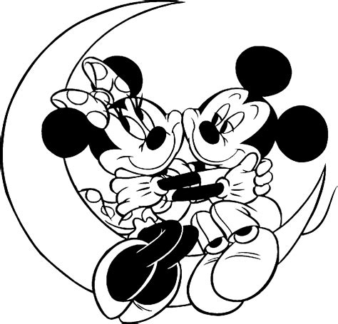 Mickey and minnie mouse black and white. Mickey Mouse Valentine Coloring Pages - GetColoringPages.com