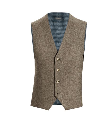 Light Brown Rustic Tweed Vest Hockerty