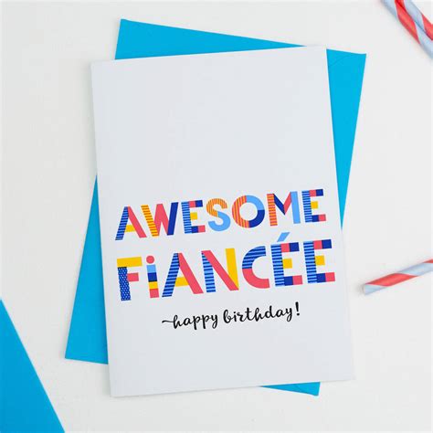 Awesome Fiancée All Purpose Personalised Card By A Is For Alphabet