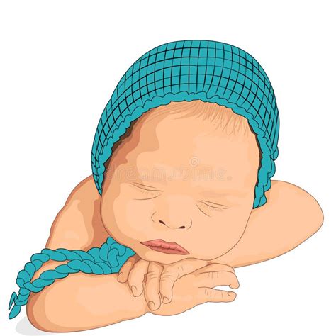 Caucasian Newborn Baby Sleeping Stock Illustrations 256 Caucasian