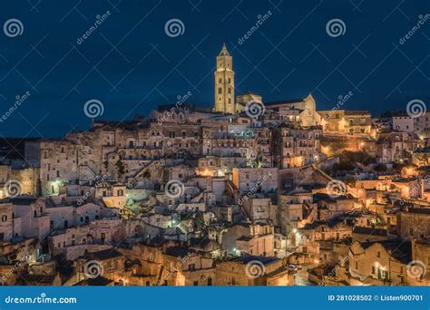 Matera City Skyline The Ancient Town Of Matera At Sunrise Or Sunset