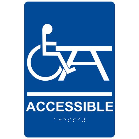 Ada Accessible Braille Sign Rre 16803whtonblu Handicap Assistance