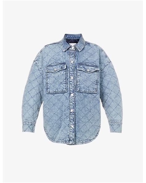 Good American Quilted Relaxed Fit Denim Jacket In Blue Lyst Canada