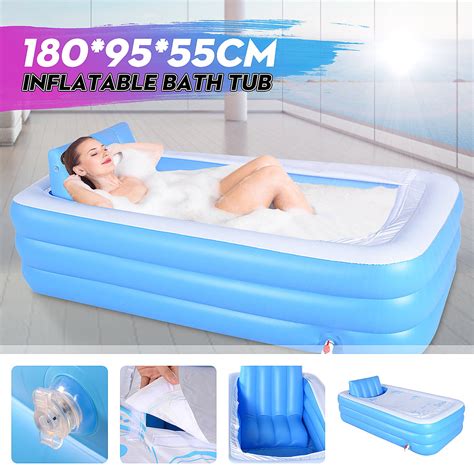 Stoneway Inflatable Free Standing Blow Up Bathtub With Foldable