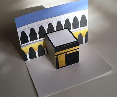 Kits include blank cards and envelopes in unique themes, designs, and colors. Kaaba at Mecca pop-up card DIY paper craft