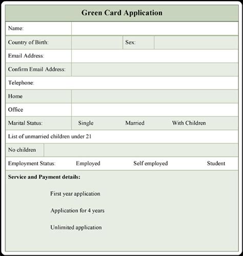 All permanent residents receive a green card as an official document, which serves as legal confirmation of their status. Free Green Card Application Form - 3+ Free PDF, Word, Templates Download!