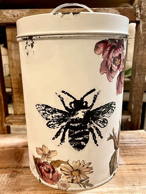 French country bee decor farmhouse kitchen canister shabby | Etsy