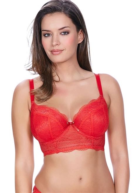 Freya Fancies Padded Longline Bra Chilli Red 32b Available At The