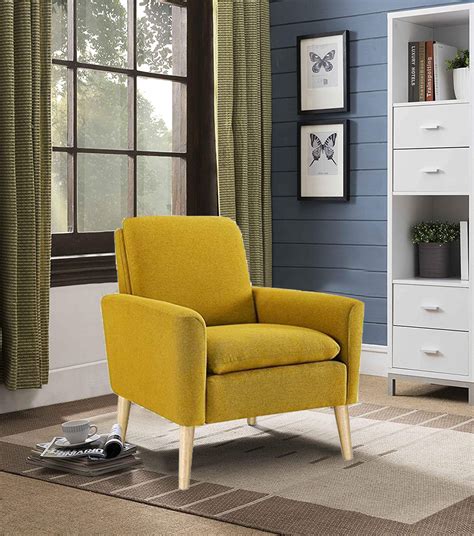 Modern Arm Chair Accent Single Sofa Linen Fabric Upholstered Living