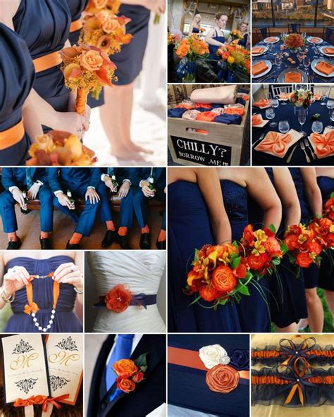 Navy And Burnt Orange Weddings Orange Wedding Themes Orange Wedding