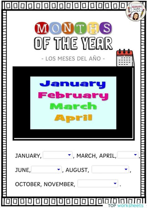 Practice 2 Months Of The Year Interactive Worksheet T