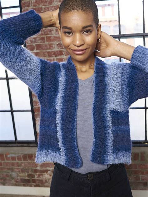 This Colorful Cropped Cardigan Knitting Pattern Begins At The Sleeves Before Each Side Is