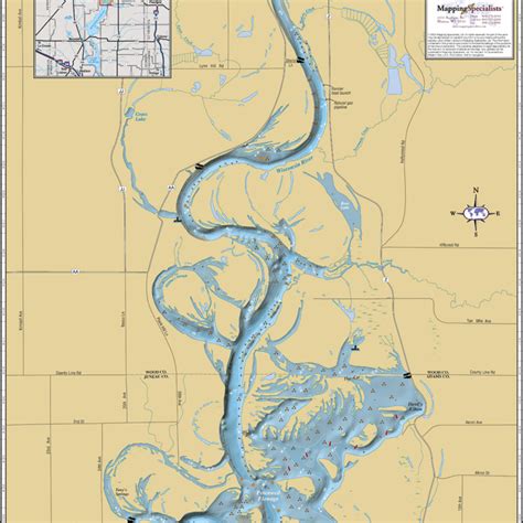 Petenwell Lake And Castle Rock Lake Fold Map Mapping Specialists Limited