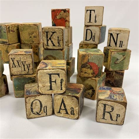 Vintage Toy Wooden Blocks