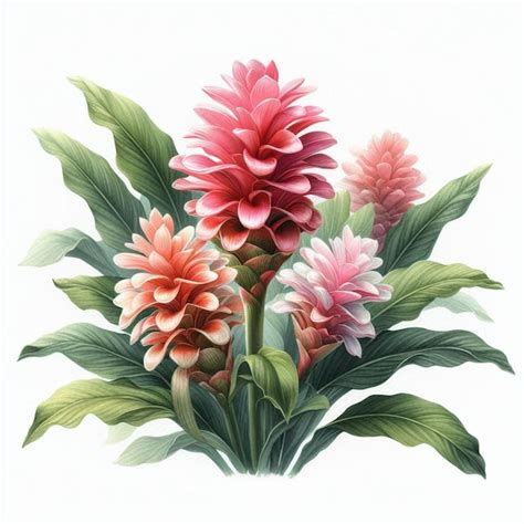 Premium Ai Image Watercolor Painting Of Ginger Flower