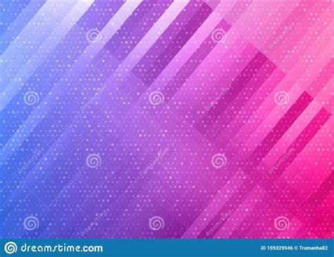 Diagonal Stripes And Halftone Squares Pattern In Blue And Pink Gradient