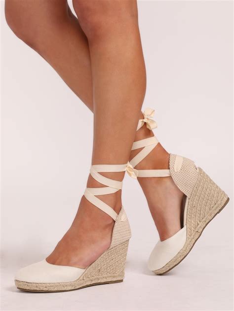 Ankle Wrap Closed Toe Espadrille Wedges Closed Toe Espadrilles